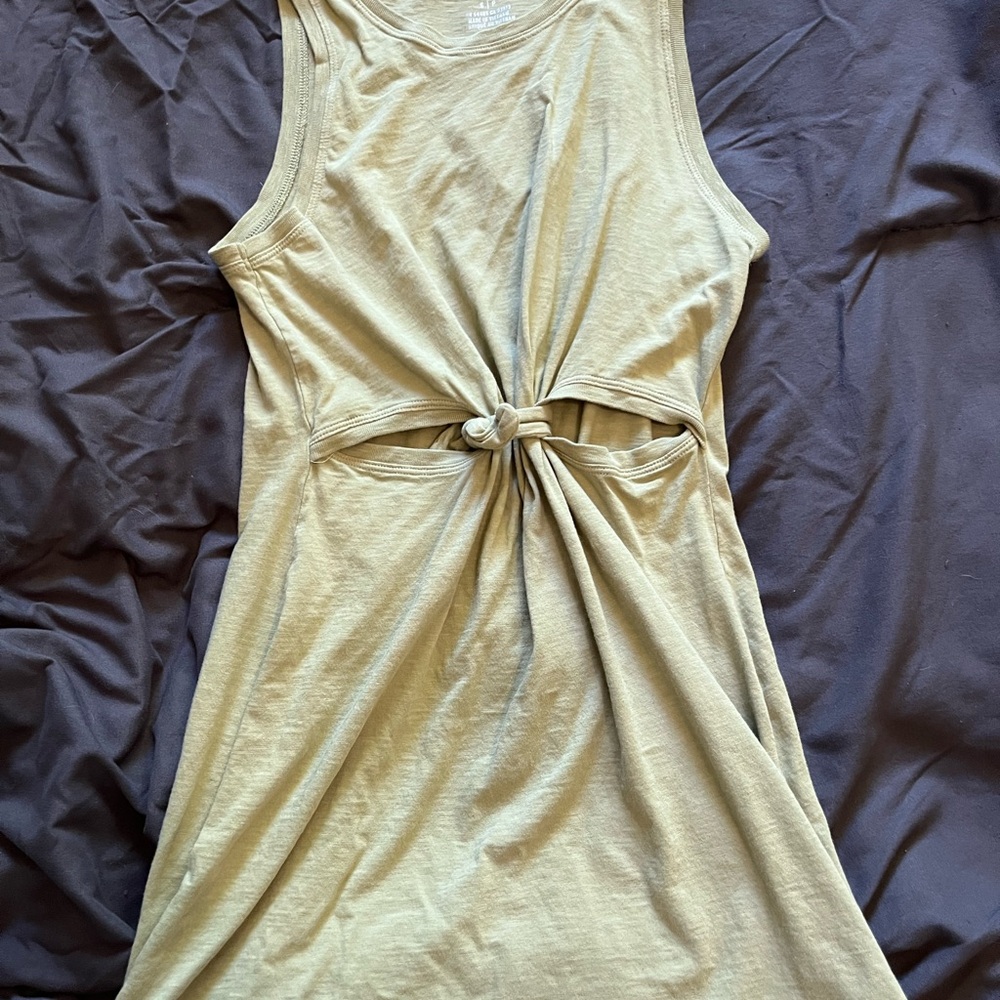 Aerie mini Sleeveless Knotted Dress in Beige